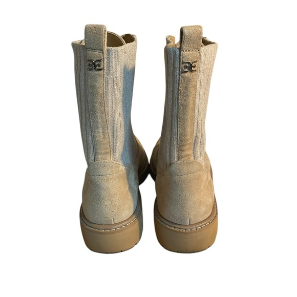Sam Edelman Tan Suede Leather Knit Lydell Combat Boot BohoGrunge Fall Winter 90s - Picture 7 of 12